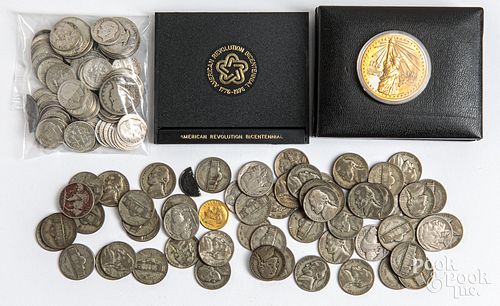 US silver coins, 8 ozt., etc.