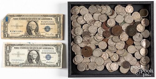Early US coins and currency.