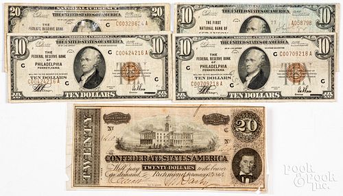 Three Federal Reserve Bank of Philadelphia notes
