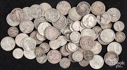 Silver dimes and quarters, 10 ozt.