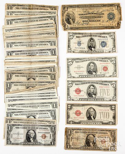 US paper currency and two Hawaii notes