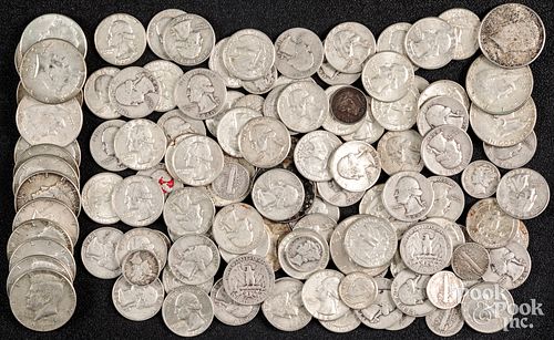 US silver coins and fourteen Kennedy half dollars