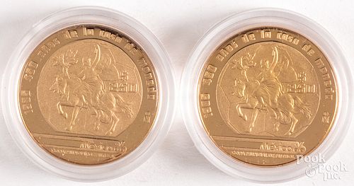 Two Mexican 8.64g gold coins, .900 fine.