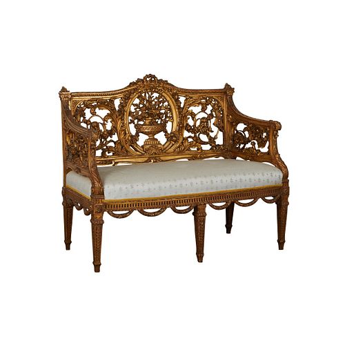 Continental Carved and Giltwood Settee