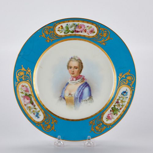 Sevres Style Porcelain Plate Du Chatelet 1837-44