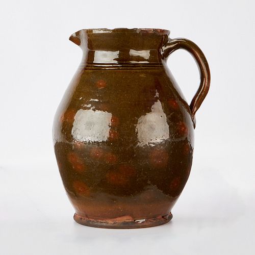 Green Redware Pottery Pitcher