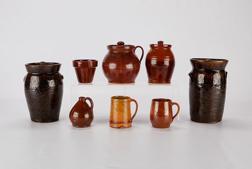 8 Modern Redware Stoneware Vessels