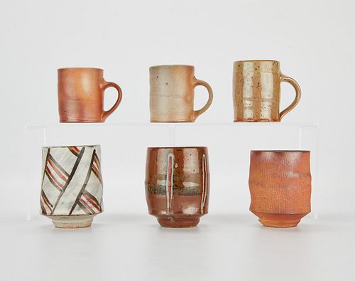6 Randy Johnston Studio Pottery Cups