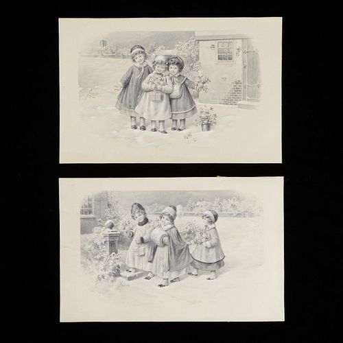 Pair of Josef Kranzle Studies for Postcards