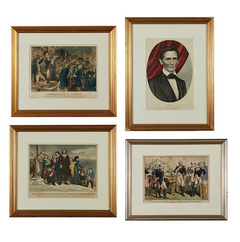 4 Currier & Ives American History Prints