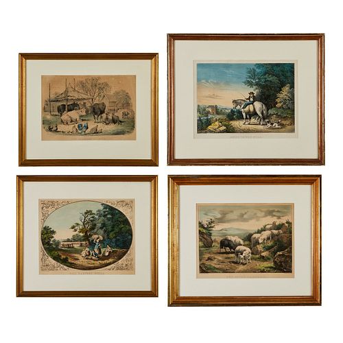 4 Currier & Ives Farming Prints