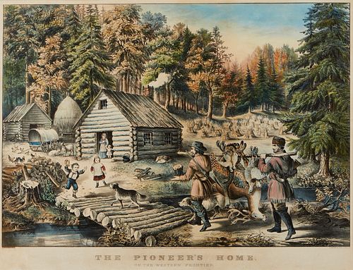 Currier & Ives "The Pioneer's Home" Print