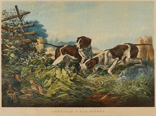 Currier & Ives "Am. Field Sports On a Point" Print