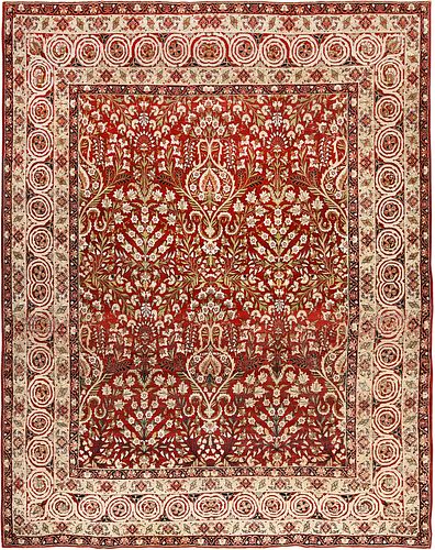 Antique Persian Kerman Carpet 11 ft 2 in x 8 ft 9 in (3.4 m x 2.67 m)