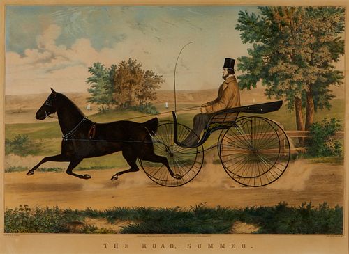 Currier & Ives "The Road - Summer" Print 1853