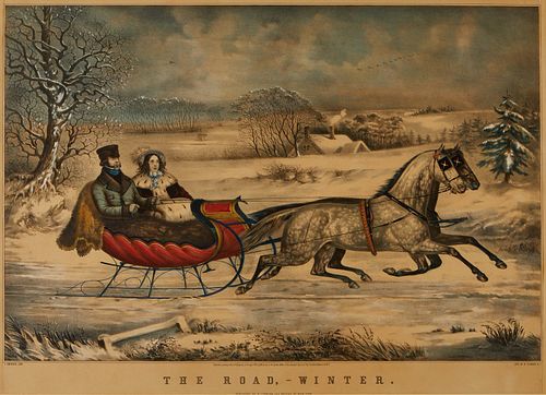 Currier & Ives "The Road - Winter" Print