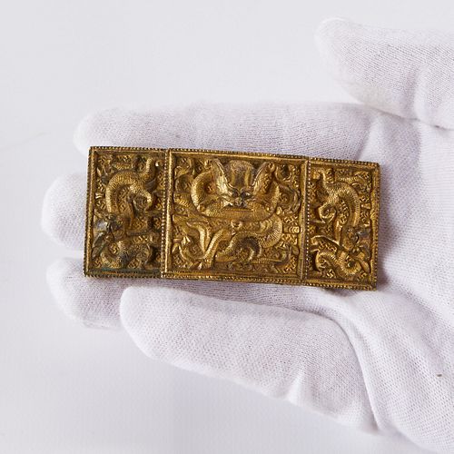 18th c. Chinese Gilt Bronze Buckle