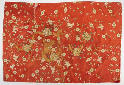 Early Chinese Embroidered Silk Panel