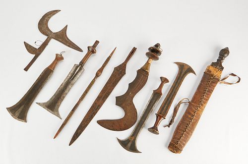 9 African Congo Swords and Knives