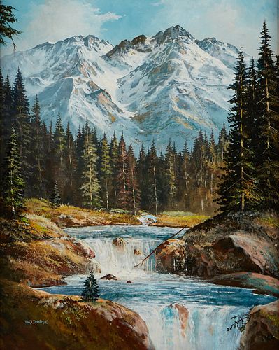 Tom J. Dooley Mountain Stream Painting