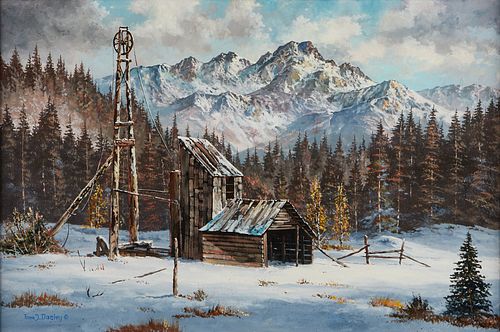 Tom J. Dooley Snowy Landscape Painting