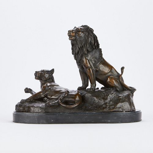George Gardet Bronze Lion Sculpture
