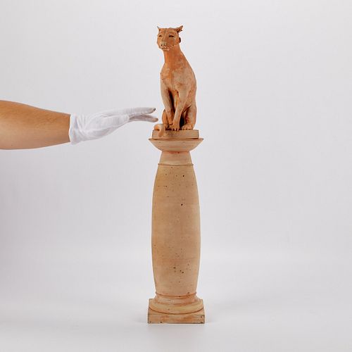 Joe Bova "Cortona" Cat Terra Cotta Sculpture