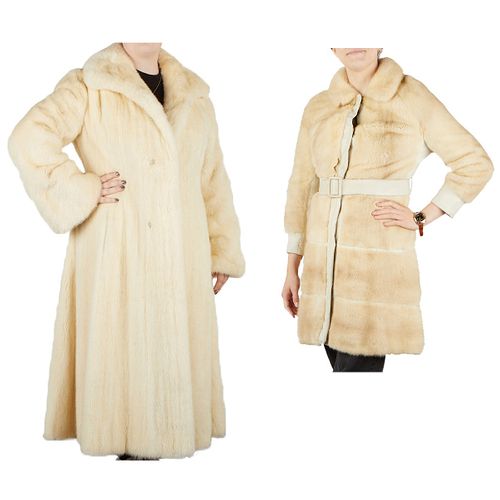 2 White Mink Fur Full Length Coats
