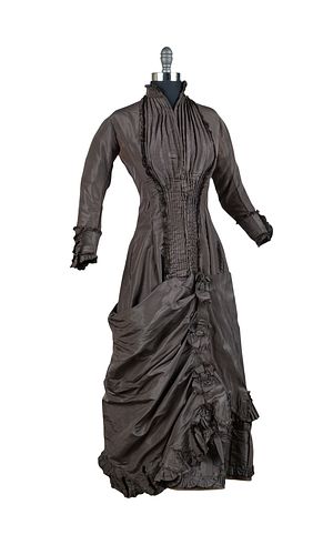 1880s Dark Purple Dress w/ Bustle