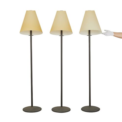 3 Leucos Floor Lamps w/ Glass Shades