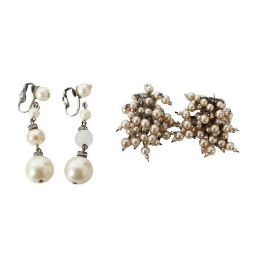 (2) Pairs of Faux Pearl Earrings