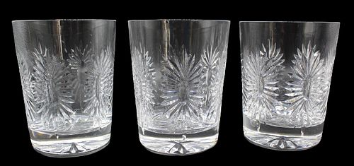 Set of (3) Waterford "Health" Old Fashion Glasses