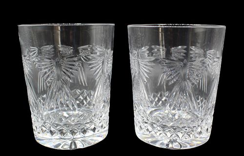 Set of (2) Waterford "Peace" Old Fashion Glasses