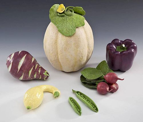 6 Pcs Mary Kirk Kelly Ceramic Fruits & Vegetables