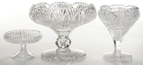 Three Brilliant Period Cut Glass Pieces