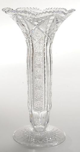 Clark Brilliant Period Cut Glass Vase