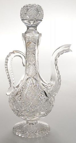 Brilliant Period Cut Glass Turkish Hookah Pedestal Coffeepot