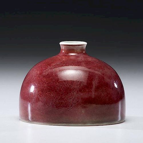 A Very Rare Kangxi period Peachbloom Beehive Waterpot 