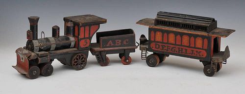 American Folk Art Toy Train