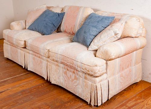 Henredon Damask Upholstered Sofa