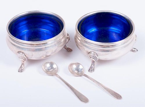 Gump's Sterling Silver Open Salts with Spoons