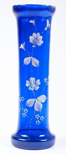 19th C Blown Molded Cobalt Vase