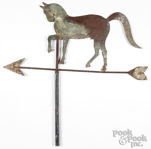 Sheet copper horse weathervane, early 20th c.
