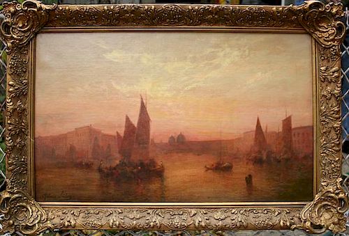 Rubens Santoro (1859-1952) Venice Painting