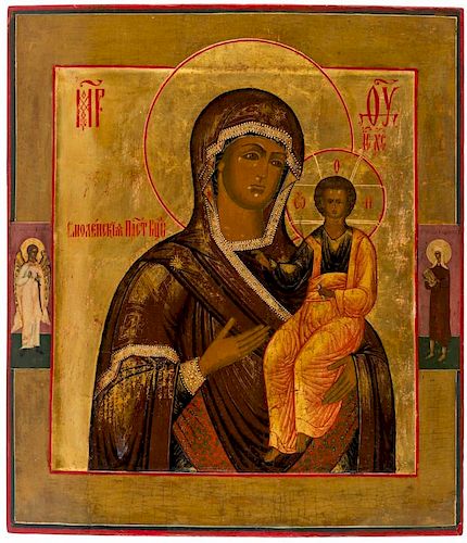 LARGE Antique Russian Icon Our Lady of Smolensk