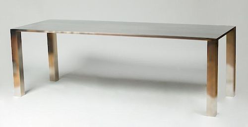 MODERN POLISHED STEEL PARSONS TABLE
