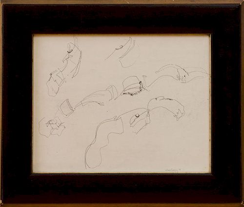 WILLIAM FRAWLEY (b. 1961): BLIND CONTOUR DRAWING OF A WATCH; AND UNTITLED