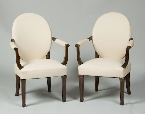 PAIR OF ART DECO STYLE ROSEWOOD ARMCHAIRS