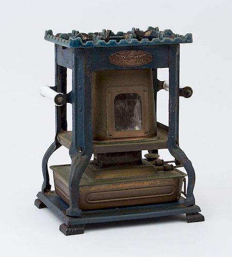 FLAMME BLEUE-PAINTED AND BRASS CAMP STOVE