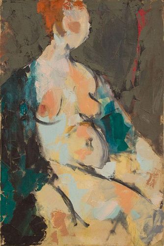 KENNETH PAUL BLOCK (1924-2009): SEATED FEMALE NUDE